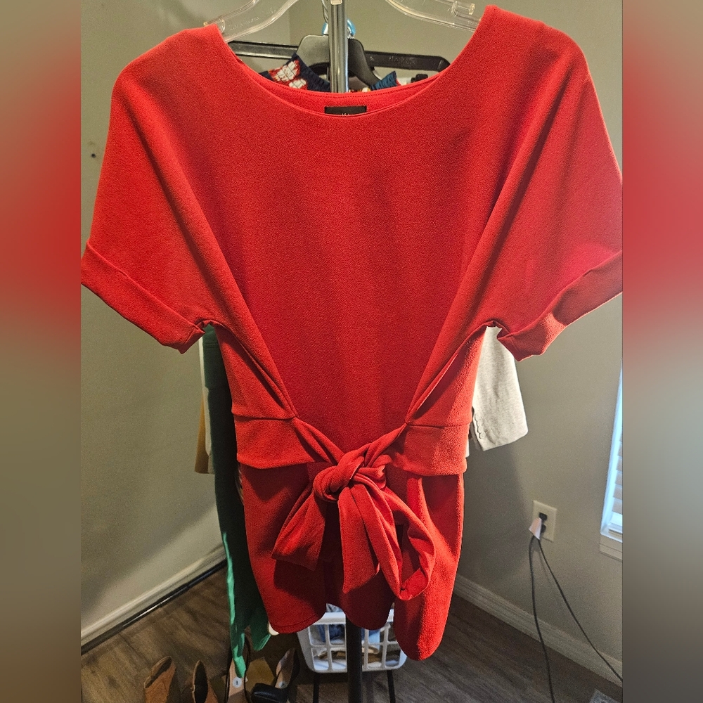 Worthington front tie blouse